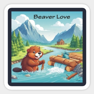 Beaver Love Sticker